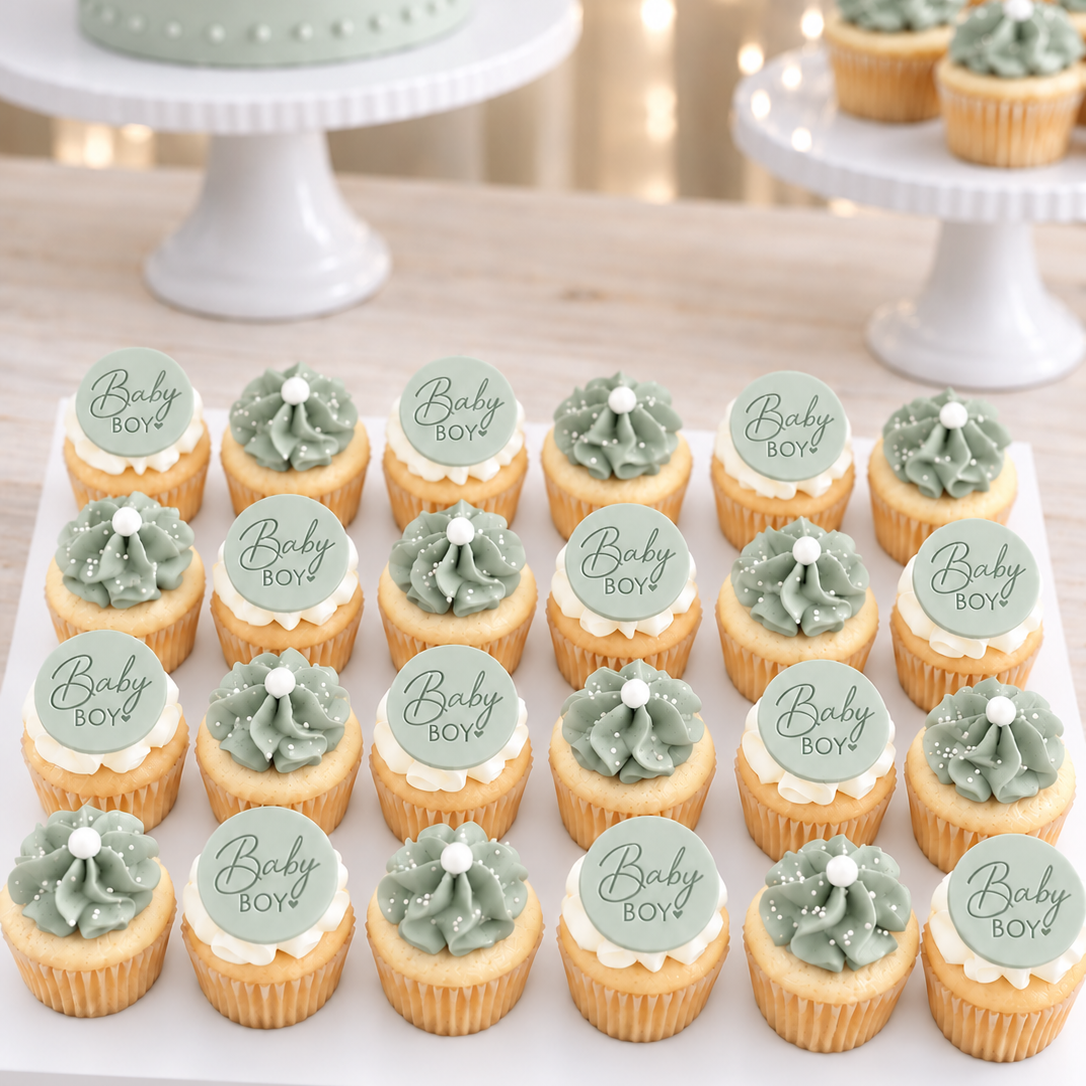 BABY BOY (sauge) | Mini cupcakes