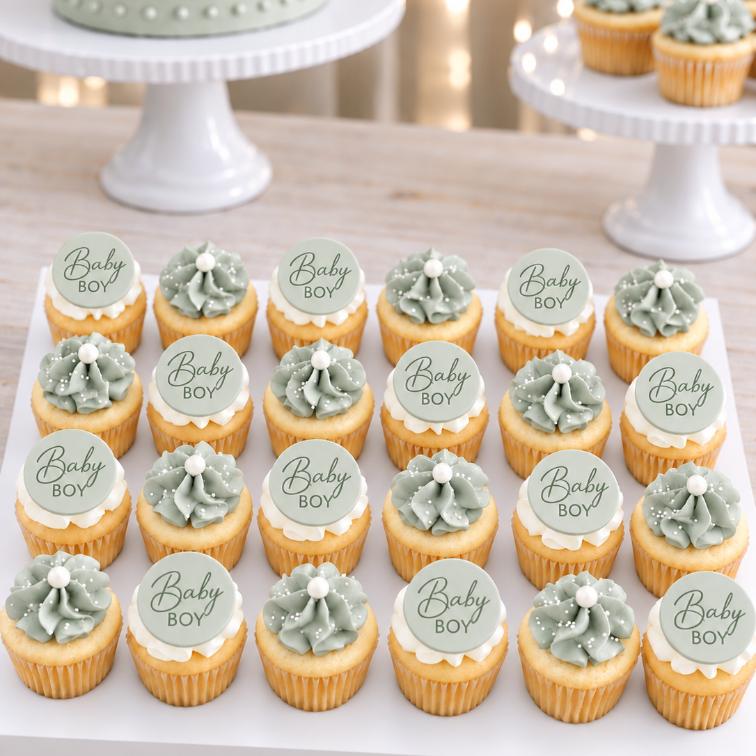 BABY GIRL (sauge) | Mini cupcakes